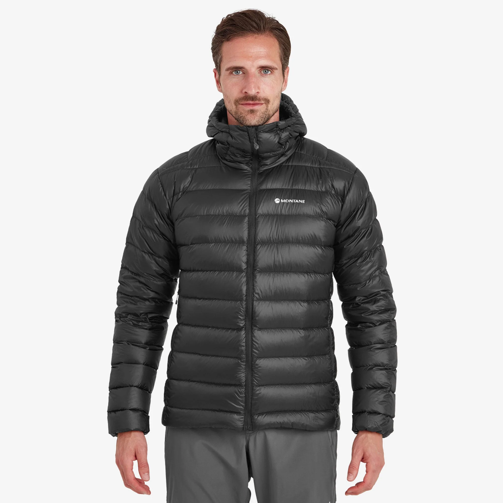 Montane vyriška Alpine 850 Lite supakuojama pūkinė striukė su gobtuvu
