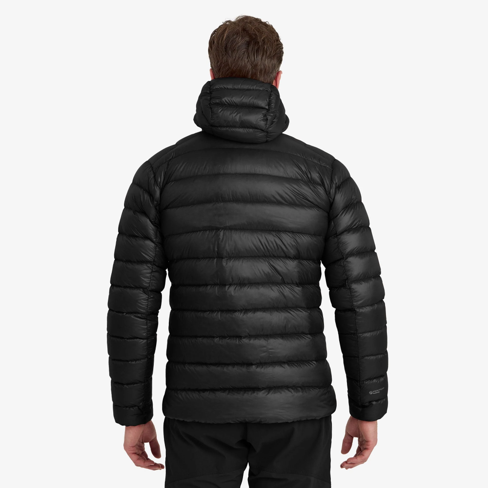 Montane vyriška Alpine 850 Lite supakuojama pūkinė striukė su gobtuvu