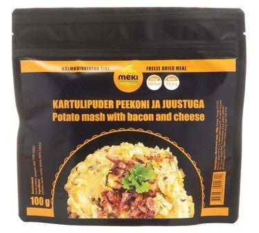 MEKI kartupeļu biezeņa ar bekonu un sieru iepakojums