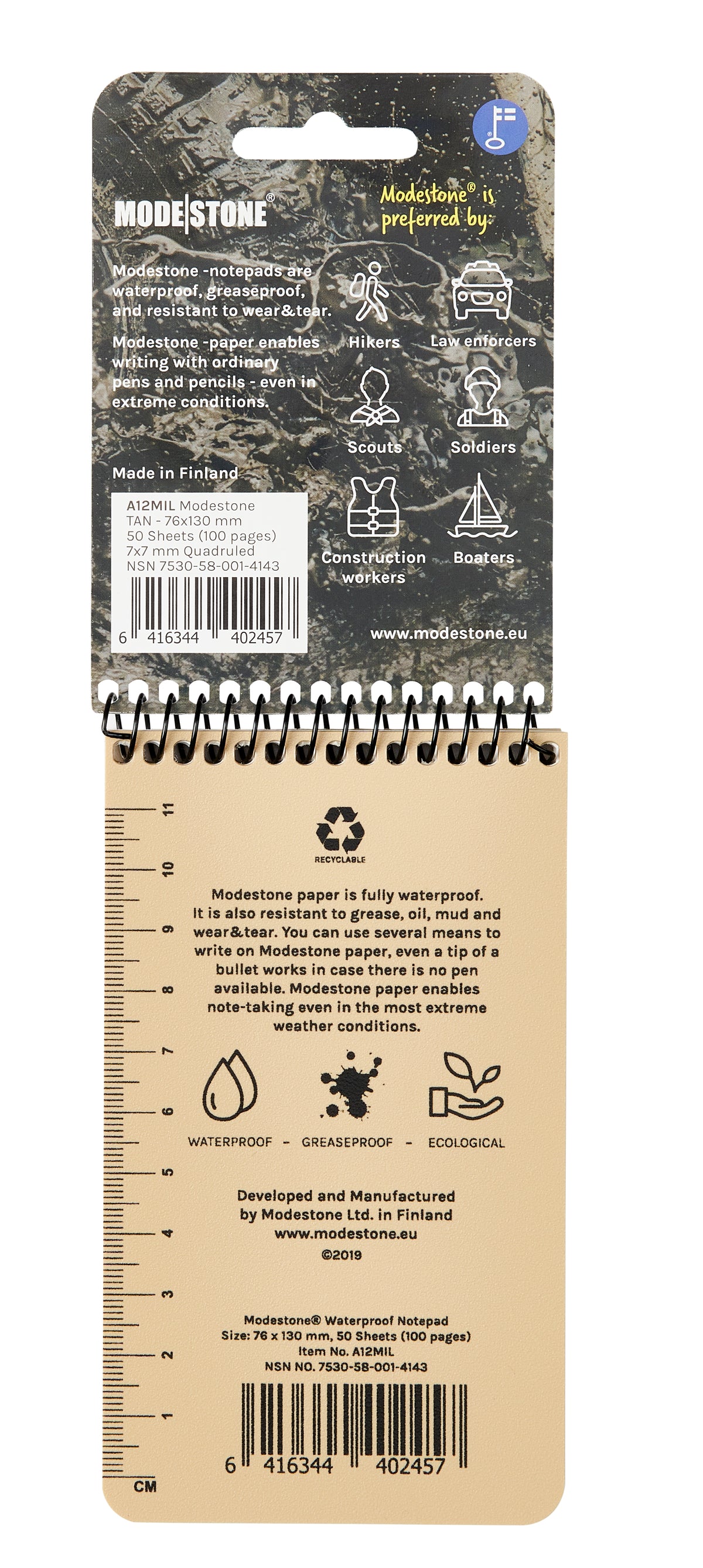 Modestone WP Notepad 76x130 mm 50 pages
