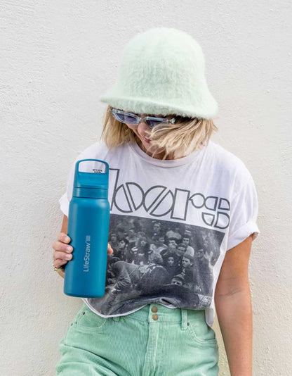LifeStraw Go 2.0 Stainless Steel Water Filter Bottle 1L