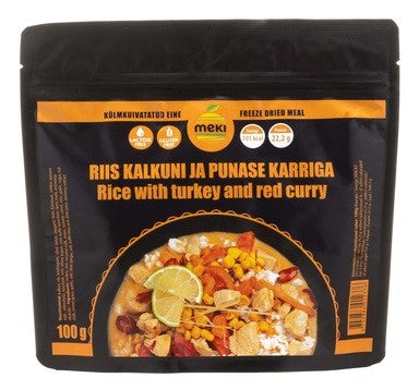 MEKI Rīsi ar tītaru un sarkano kariju 100g