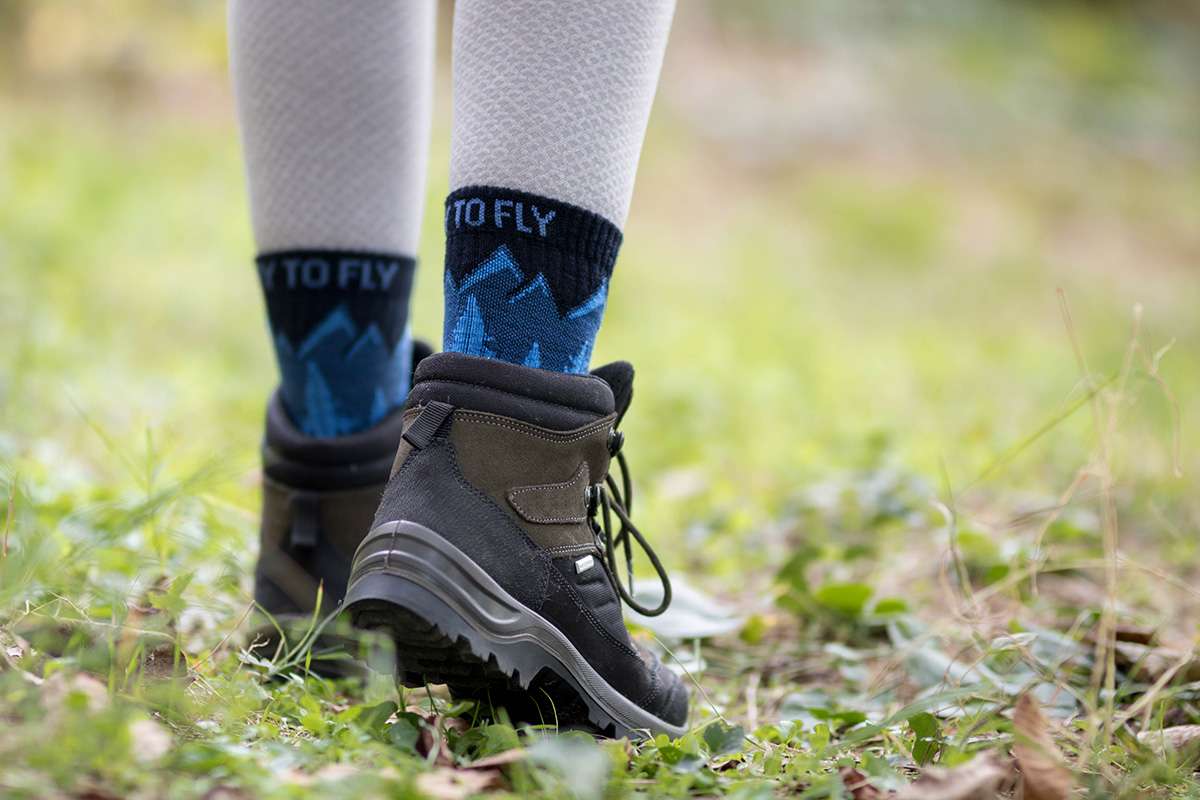 Pirin Hill Merino Wool Hiking Socks - Alpine Ibex motive